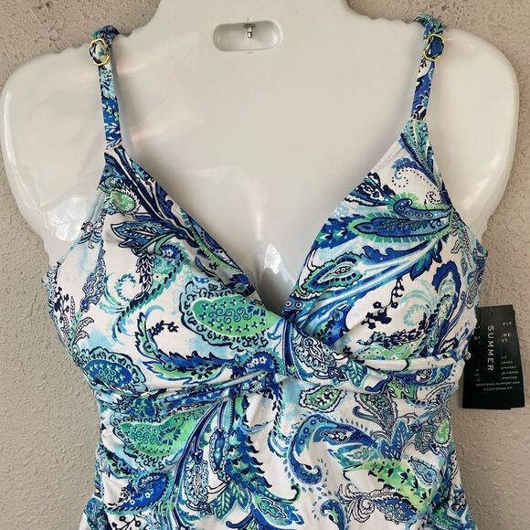 NWT Lauren Ralph Lauren Matching Tankini Top and Bottoms Sizes 16 - Picture 2 of 8